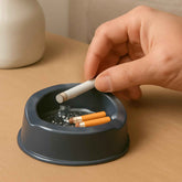 Plastic Ashtray – Durable Grey with Triple Cigarette Slots