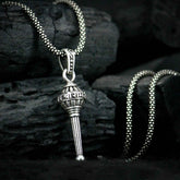 Hanuman Gada Pendant – Silver Spiritual Necklace | Blessed Trinkets