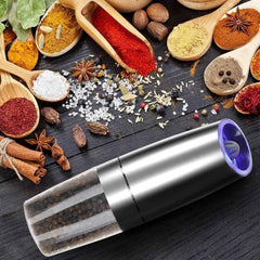 Automatic Gravity Salt and Pepper Grinder – Adjustable & LED Light