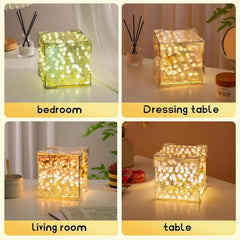 Tulip Flower LED Cube Night Lamp – Warm Ambient Decorative Light
