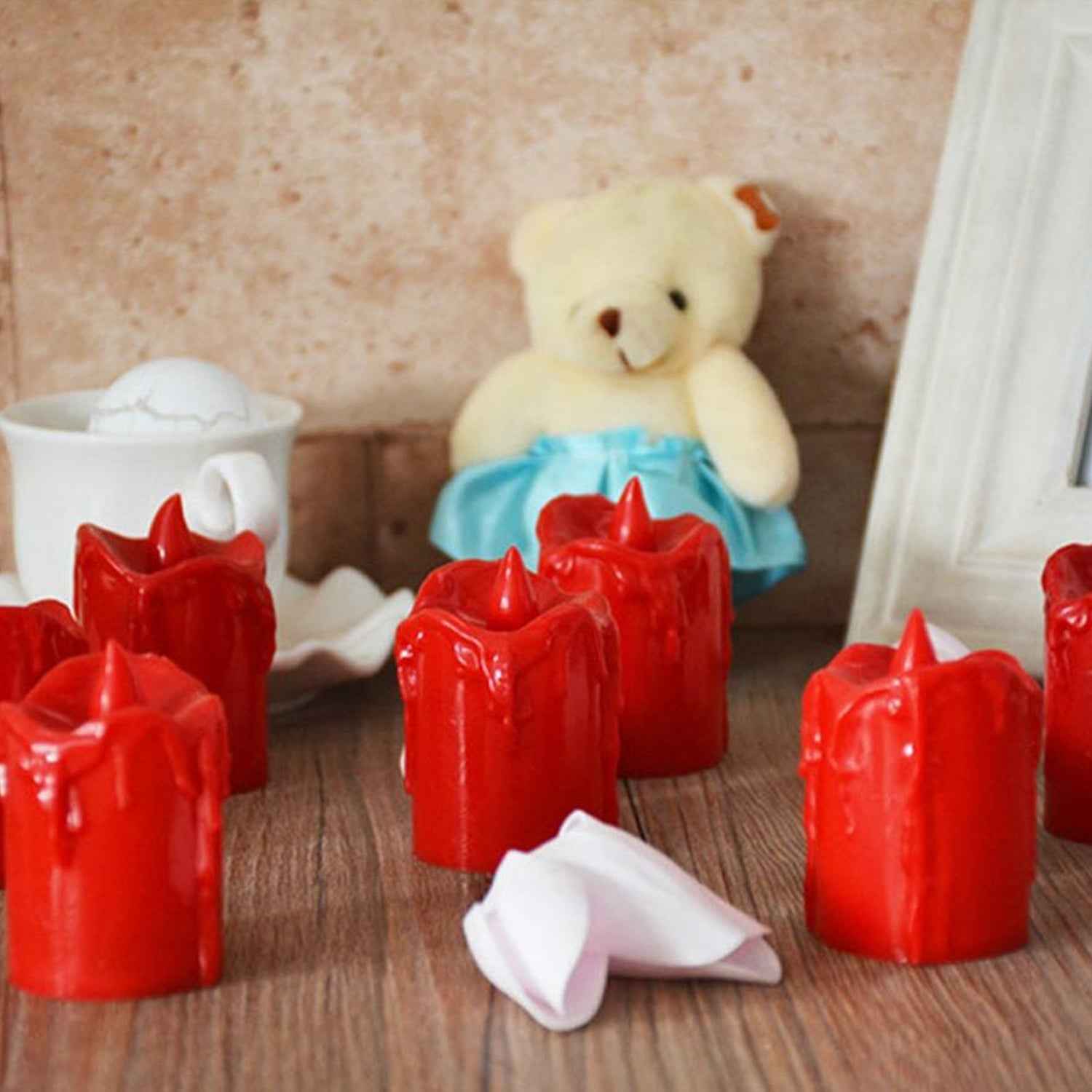 Flameless LED Candles – 24pc Multicolor Melted Design | Fresova