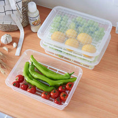 Plastic Food Storage Containers – Set of 3 with Drain Tray | Organivo