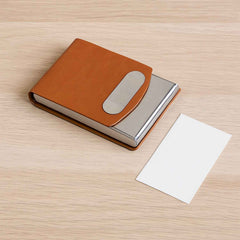 Business Card Holder – Premium Leather Finish with Steel Case