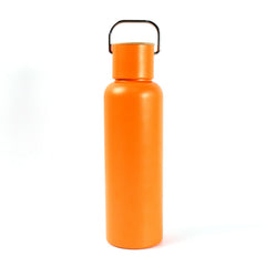 Side view of reusable stainless steel water bottle suitable for gym and office