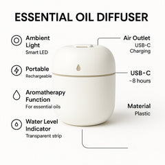 Mini USB Humidifier in use, creating a soothing mist in a home office.