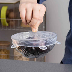 Reusable Silicone Food Covers – Stretchable Flexible Lids Set of 6