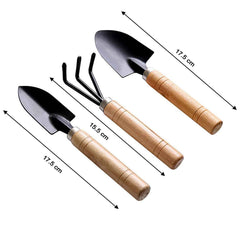 Garden Tool Kit – Durable 3-Piece Set with Wooden Handles