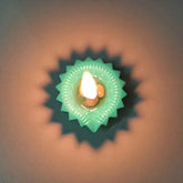 A colourful silicone diya glowing brightly for Diwali celebrations, enhancing festive decor.