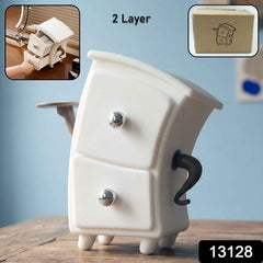 Desktop Storage Drawer Organizer – 2 Layer Compact Cabinet