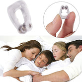 Silicone anti-snore nose clip with its compact mirror lid case.