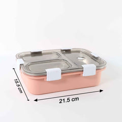 3-Compartment Lunch Box – Leak-Proof Stainless Steel Tiffin