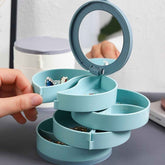 Rotating Jewellery Box – 4-Layer 360° Organizer with Mirror |