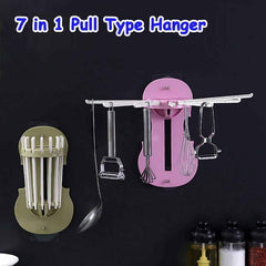Retractable Wall Hanger – 7-in-1 No-Drill Hooks for Kitchen | Bathora