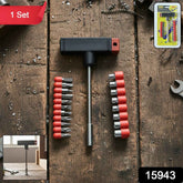 T Handle Screwdriver Set – 20-in-1 Interchangeable Heads Kit