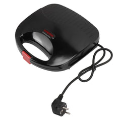 Compact front view of the FirePot 750W electric sandwich maker on a kitchen counter.
