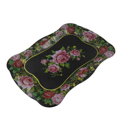 Stainless Steel Serving Tray – Floral Design, Durable | Tidy Table