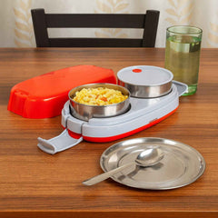 Electric Lunch Box – Dual Stainless Steel Containers for Hot Meals