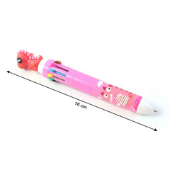 10-in-1 Multicolor Ball Pen – Smooth Writing with Cute Character Design