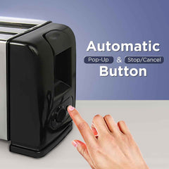 Pop-Up Toaster 1200W – 4-Slice Adjustable Browning Stainless Steel
