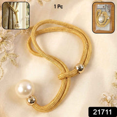 Decorative Curtain Tieback – Elegant Pearl Accent & Braided Rope
