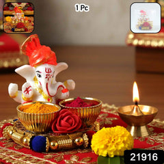 Ganesha Pooja Thali Set – Traditional Religious Decor for Festivals