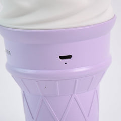 Compact cone shaped air freshener humidifier in purple color