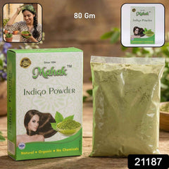 Natural Indigo Powder – Pure Herbal Hair Coloring & Care 80 gm