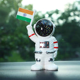 Solar Power Astronaut Ornament – Indian Flag Car Dashboard Décor