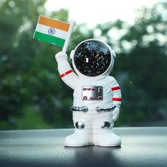 Solar Power Astronaut Ornament – Indian Flag Car Dashboard Décor