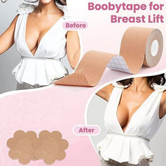 Texture detail of the skin-friendly, cotton-blend Boob Tape.