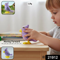 Kids toy with wind-up mechanism and jumping action