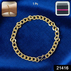 Gold Finish Chain Link Bracelet – Stylish Unisex Metal Wristwear