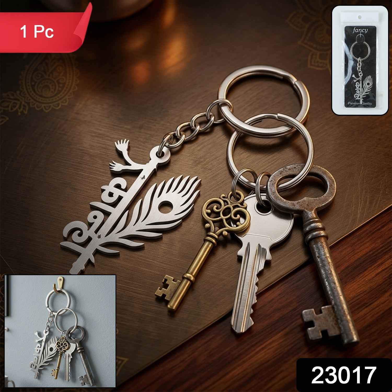 Kanha Metal Keychain – Elegant Lord Krishna Design for Daily Use