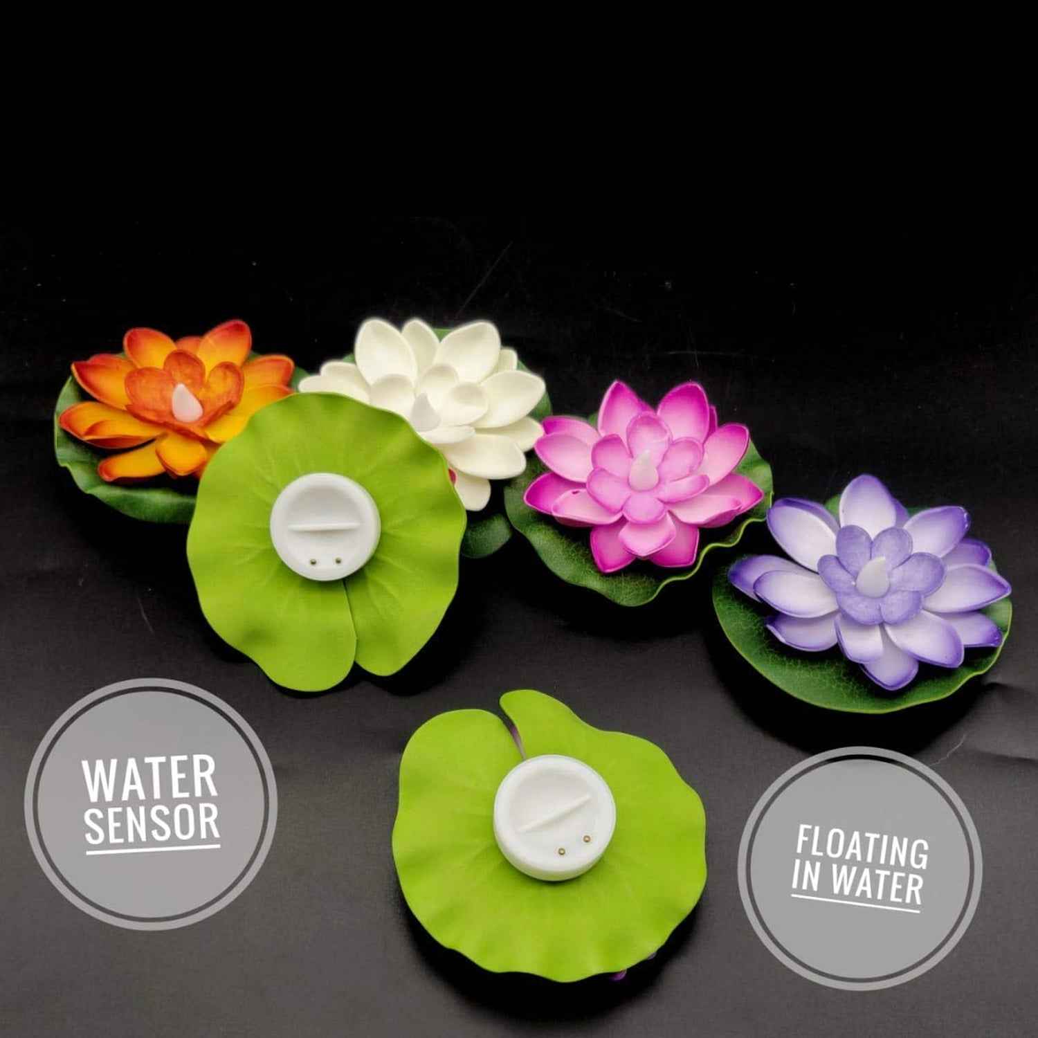 Floating Lotus LED Candles – Smokeless & Waterproof (Pack of 6) | Indo Glow