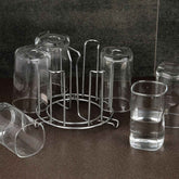 Stainless Steel Glass Stand – Round Kitchen Holder | Storenzo