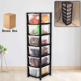 6-Layer Plastic Drawer Storage Cabinet – Transparent & Modular