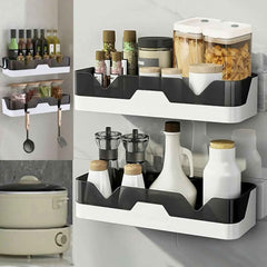 Adhesive Plastic Storage Shelf – Wall Mounted Space Saver