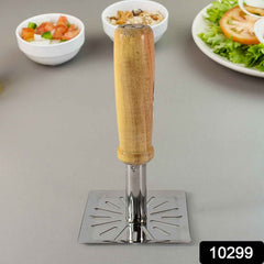 Stainless Steel Potato Masher – Wooden Handle, Ergonomic Grip