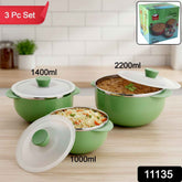 Multipurpose Kitchen Serving Bowl Set – Durable & Stackable 3-Piece
