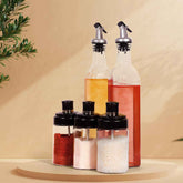 Glass Oil Dispenser & Spice Jar Set – Leakproof Storage |
