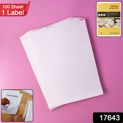 A4 Full-Sheet Self-Adhesive Labels – 100 Sheets for Custom Printing