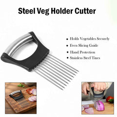 Onion Cutter – Stainless Steel Precision Slicer with Safe Grip