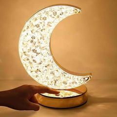 Moon Crystal Lamp – 3-Color Dimmable Touch Control | TinyTrendy