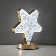 USB rechargeable Crystal Diamond Lamp glowing with soft light on a tabletop.