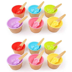 Ice Cream Bowl Set – 12-Pc Multi-Color Dessert Bowls | Jiaqi