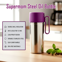 Stainless Steel Oil Pourer – 750ml Anti-Drip Dispenser