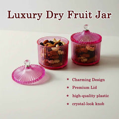 Dry Fruit Storage Jars – Luxury Transparent Plastic Set of 2