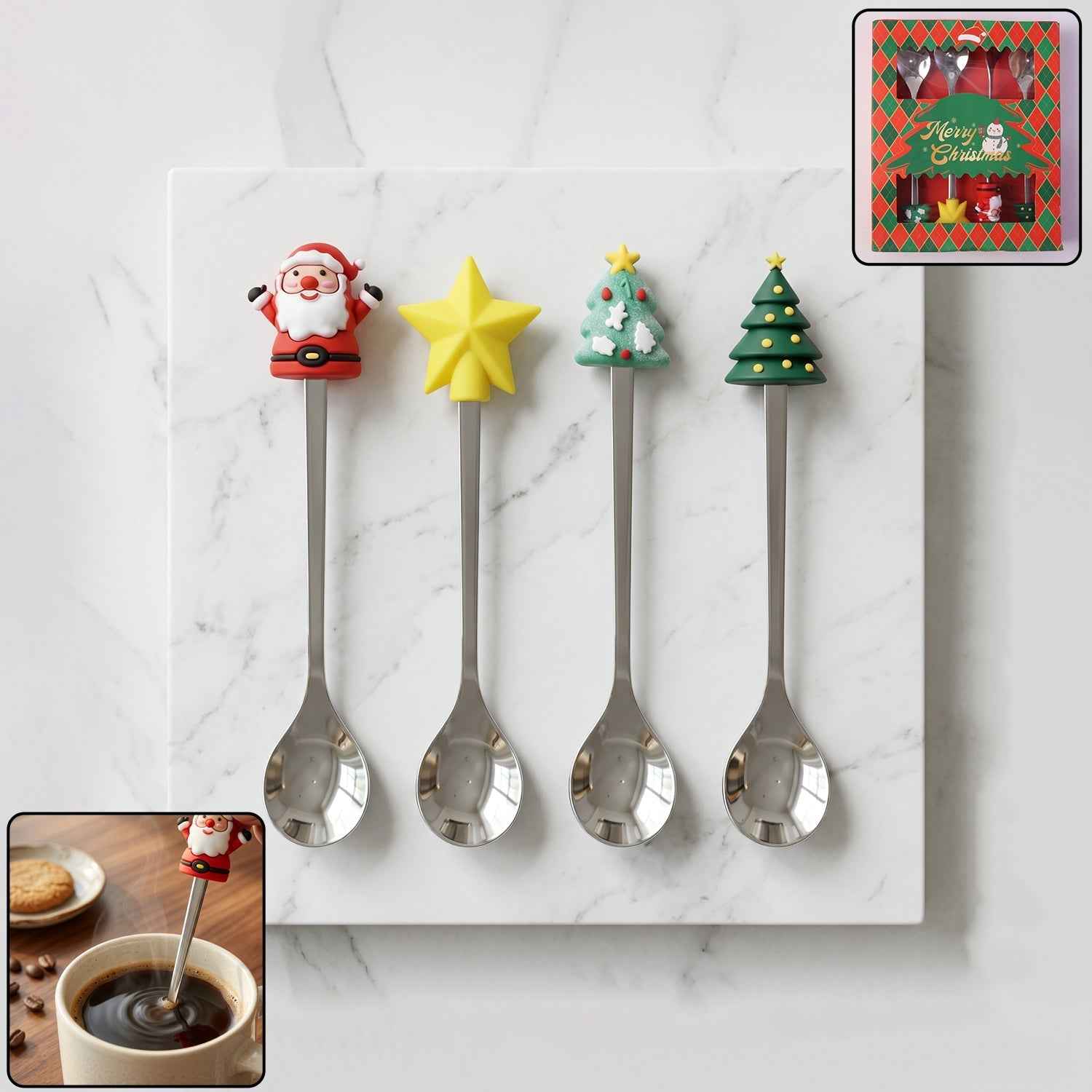 Golden Cartoon Spoon Set Ð Stylish & Durable Tableware for All