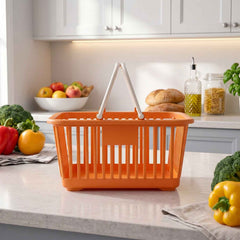 Plastic Storage Basket with Foldable Handles Ð Compact & Durable Organiser