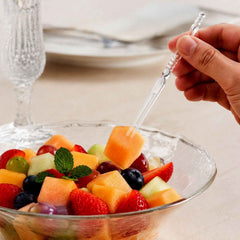 Mini Disposable Plastic Fruit Fork Ð Elegant Beaded Handle Design